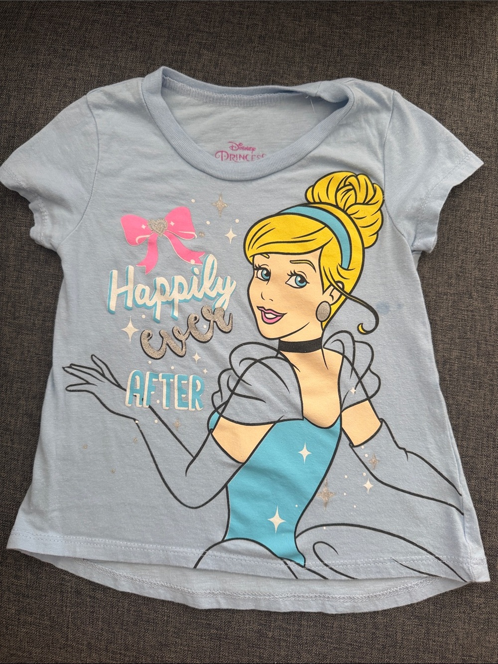 Disney Princess Light Blue Tee with Pink Logo